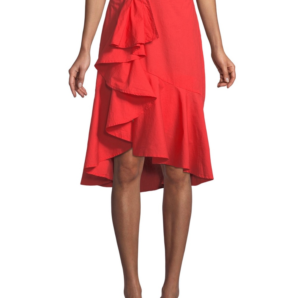 Joie Chesmu Ruffle Poplin Midi Skirt US4